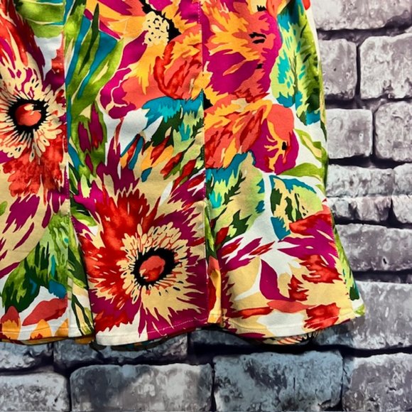 Bandolino Floral Multicolored A-Line Skirt Size 12P - Picture 3 of 9
